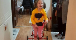 Kocaeli’de SP hastası Miray’ın ‘ilk adım’ mutluluğu